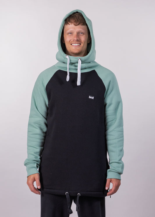 bro! chill n'shred hoodie (sage green/black)
