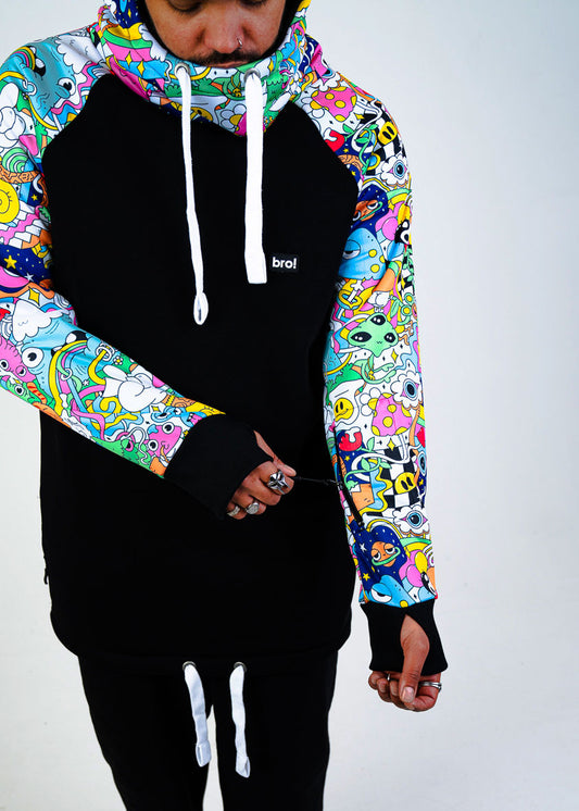 bro! chill n'shred hoodie (trippy)