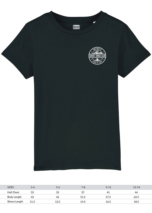 Kids Sunset Shred Club Tee (Black)