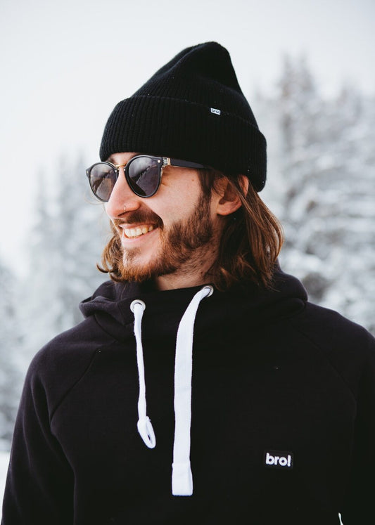 bro! waffle beanie (black)