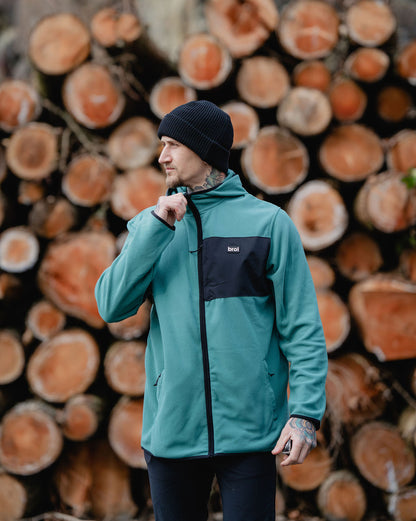 bro! zip fleece hoodie (spruce green)