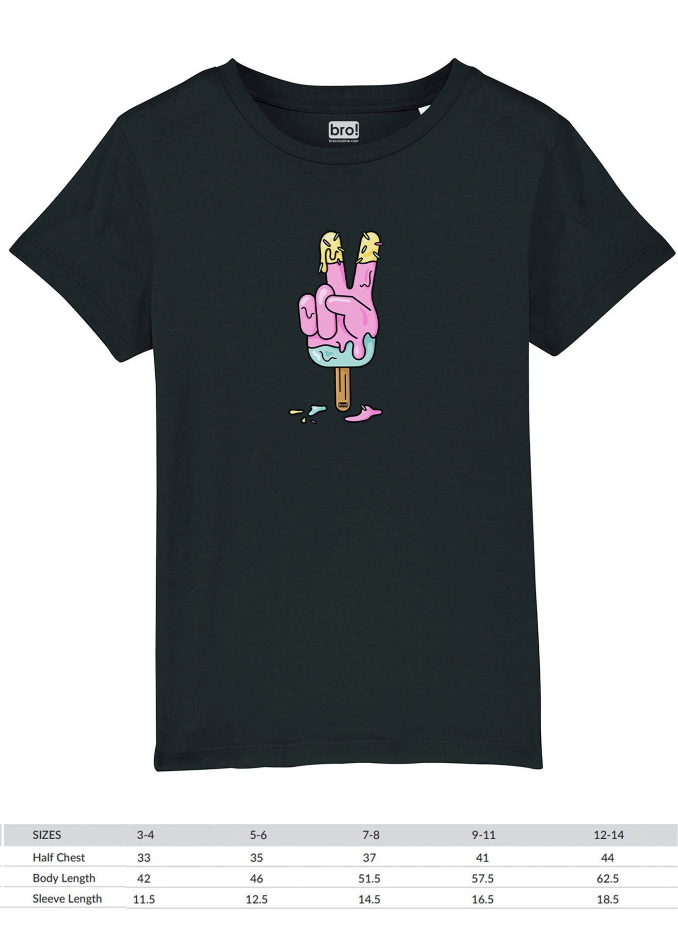 Kids Peace Lolly Tee (Black)