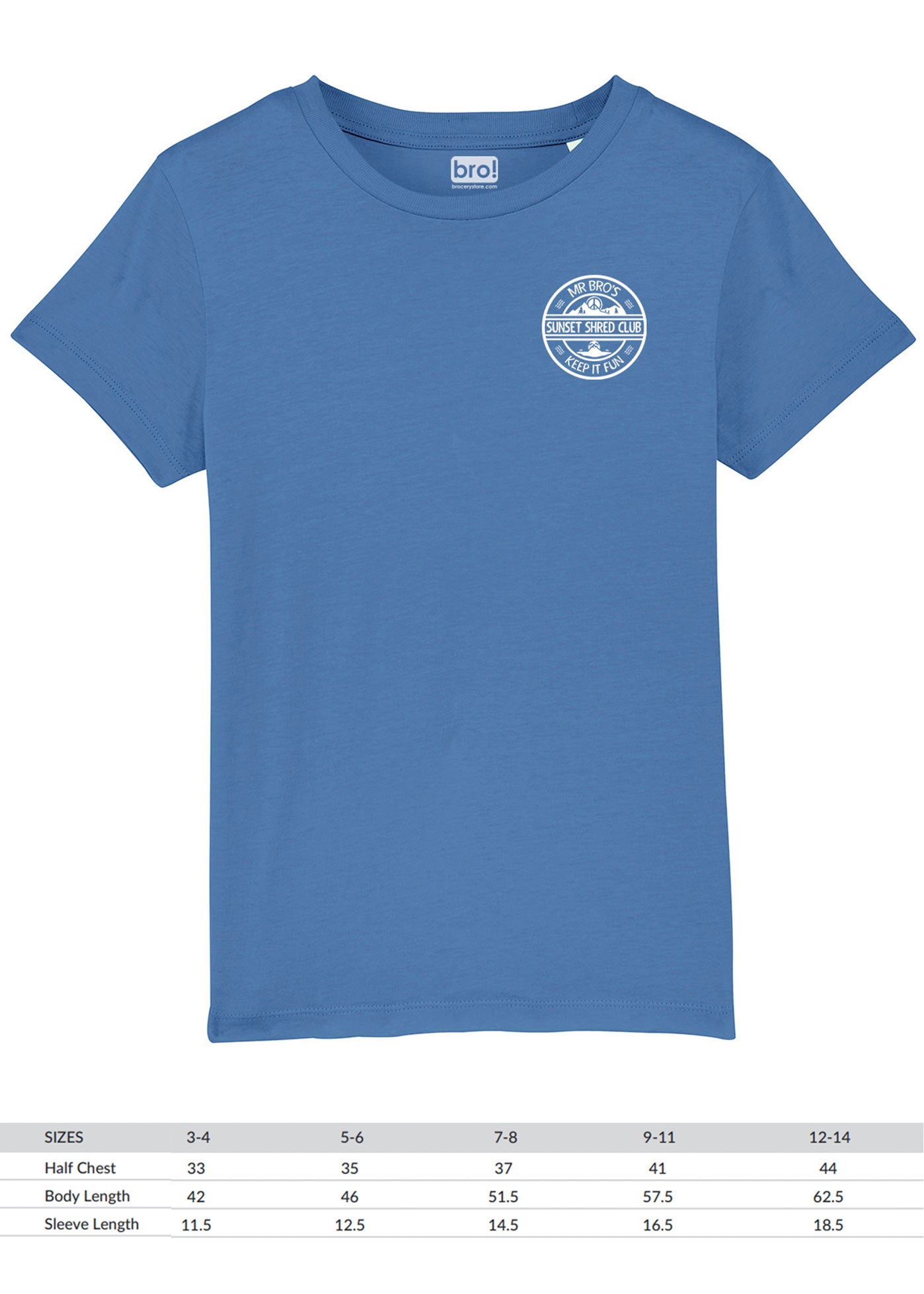 Kids Sunset Shred Club Tee (Bright Blue)