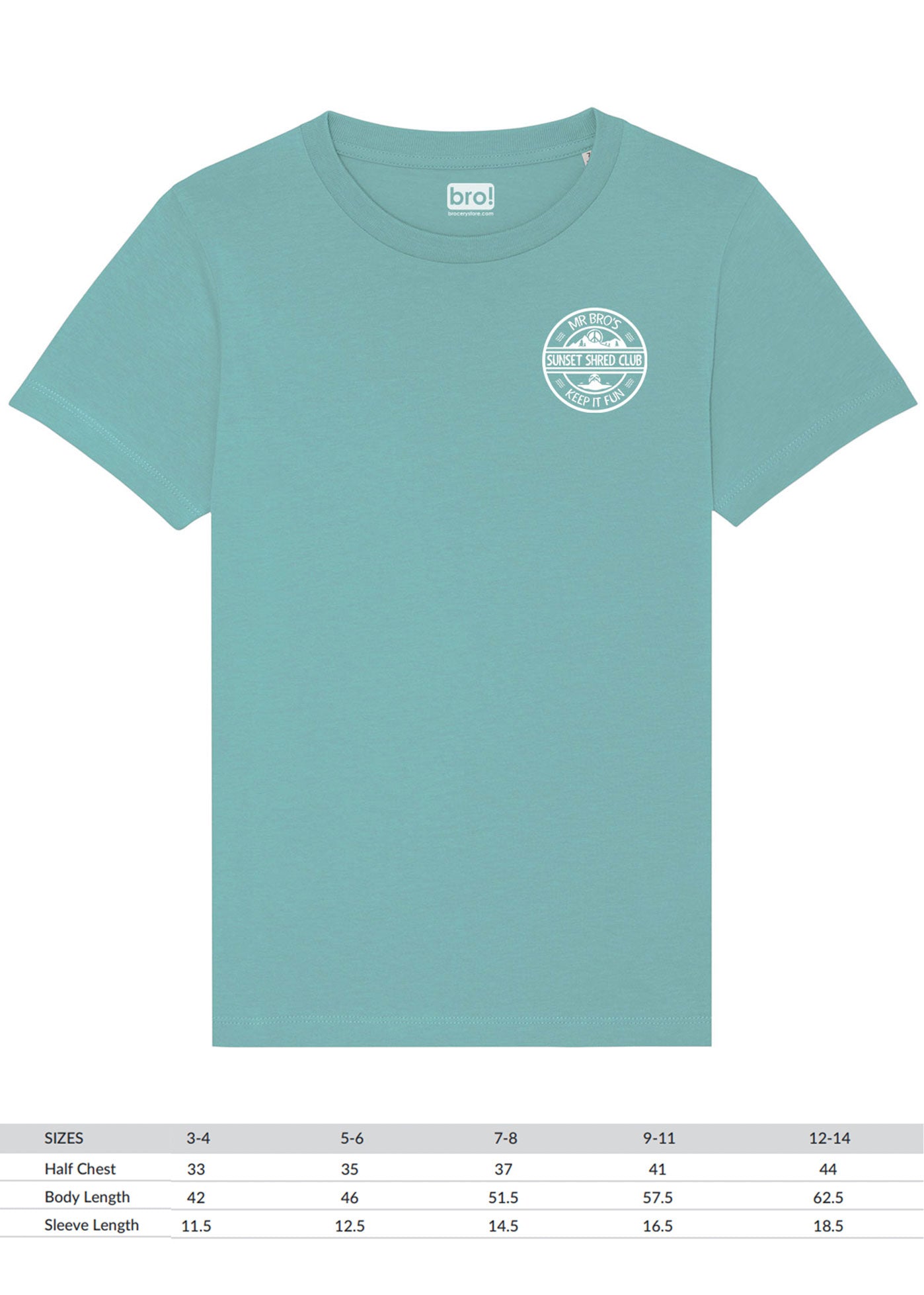 Kids Sunset Shred Club Tee (Seafoam)