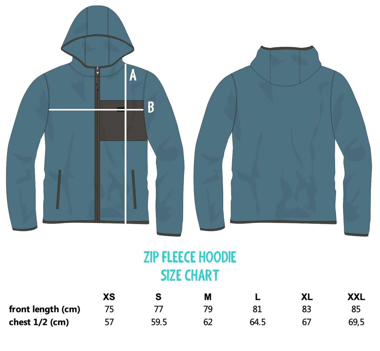 bro! zip fleece hoodie (slate blue)