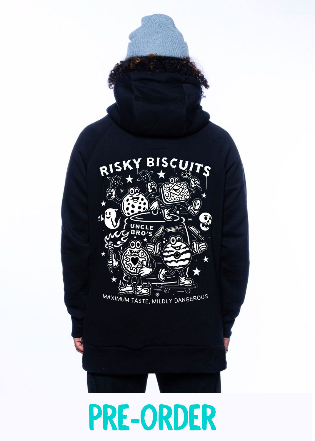 bro! chill n'shred hoodie (Risky Biscuits)