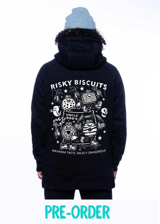 bro! chill n'shred hoodie (Risky Biscuits)
