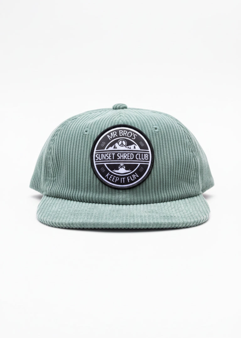 Sunset Shred Club Cord Cap (Sage)