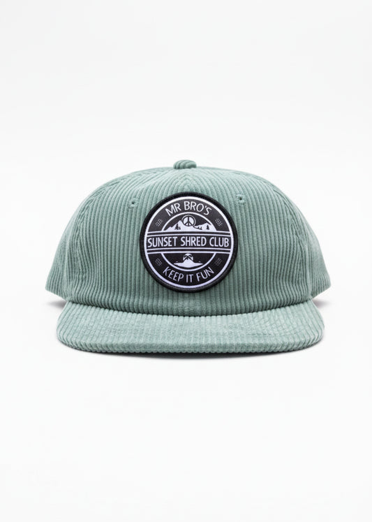 Sunset Shred Club Cord Cap (Sage)