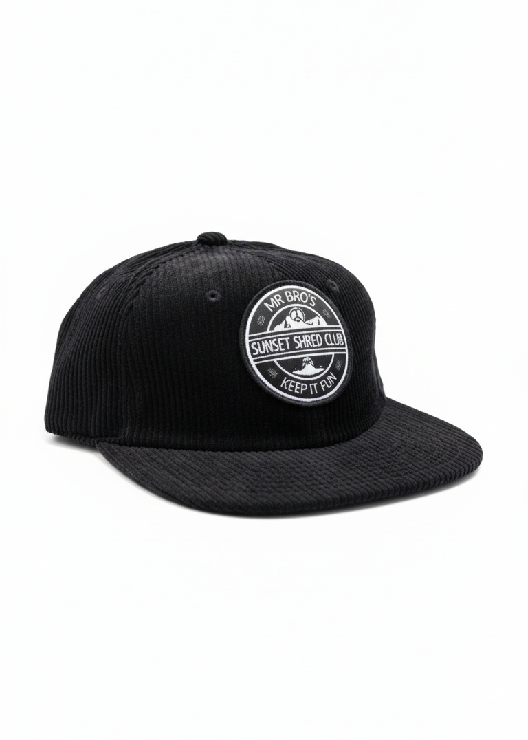 Sunset Shred Club Cord Cap (Black)