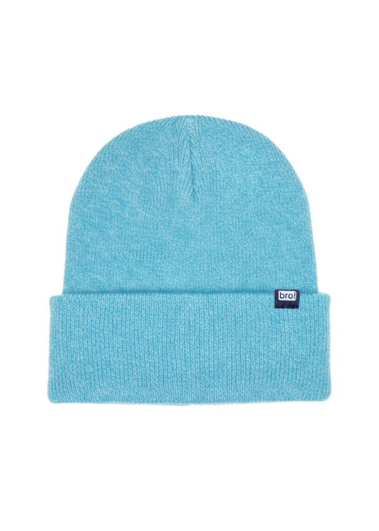 bro! mini logo beanie (heather surf)