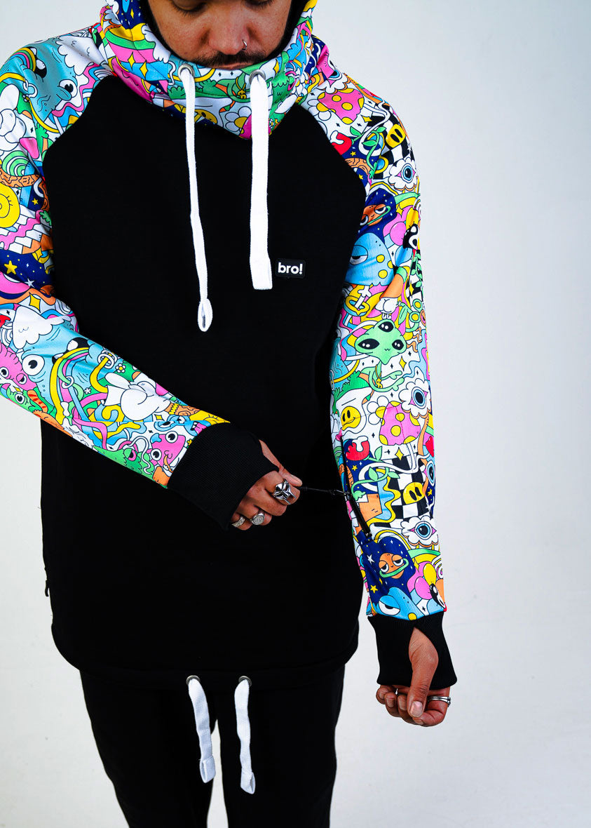 bro! chill n'shred hoodie (trippy)
