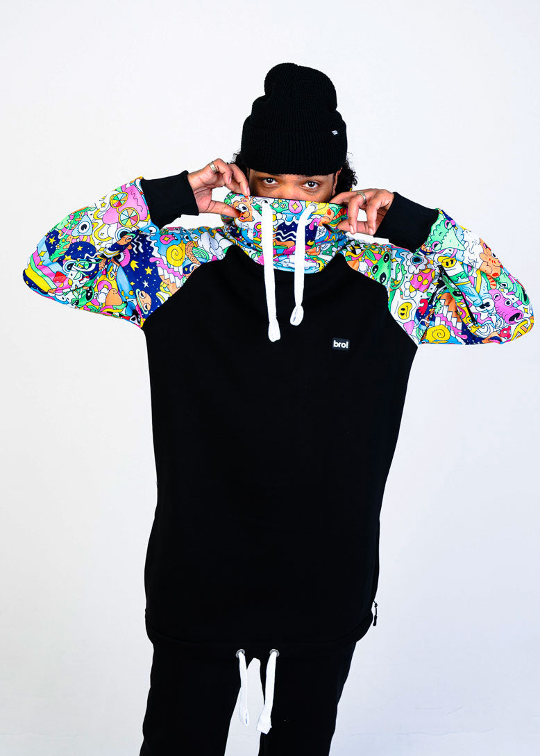 bro! chill n'shred hoodie (trippy)