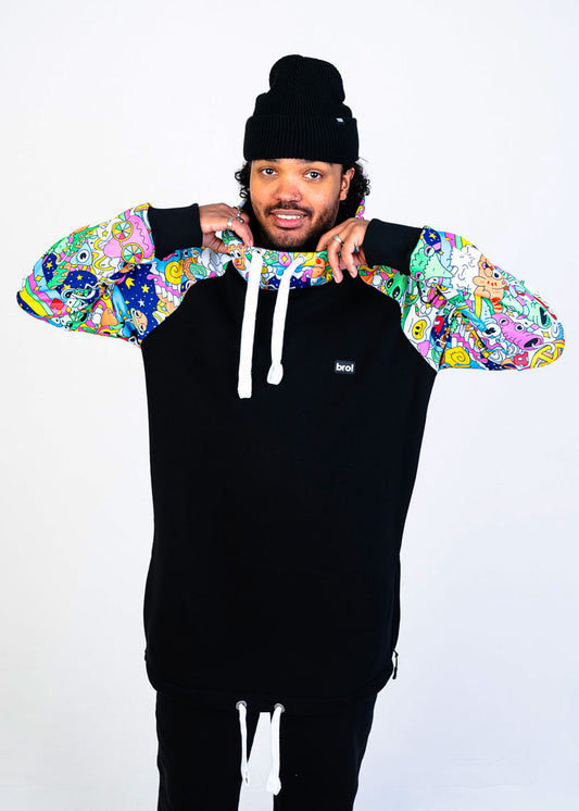 bro! chill n'shred hoodie (trippy)