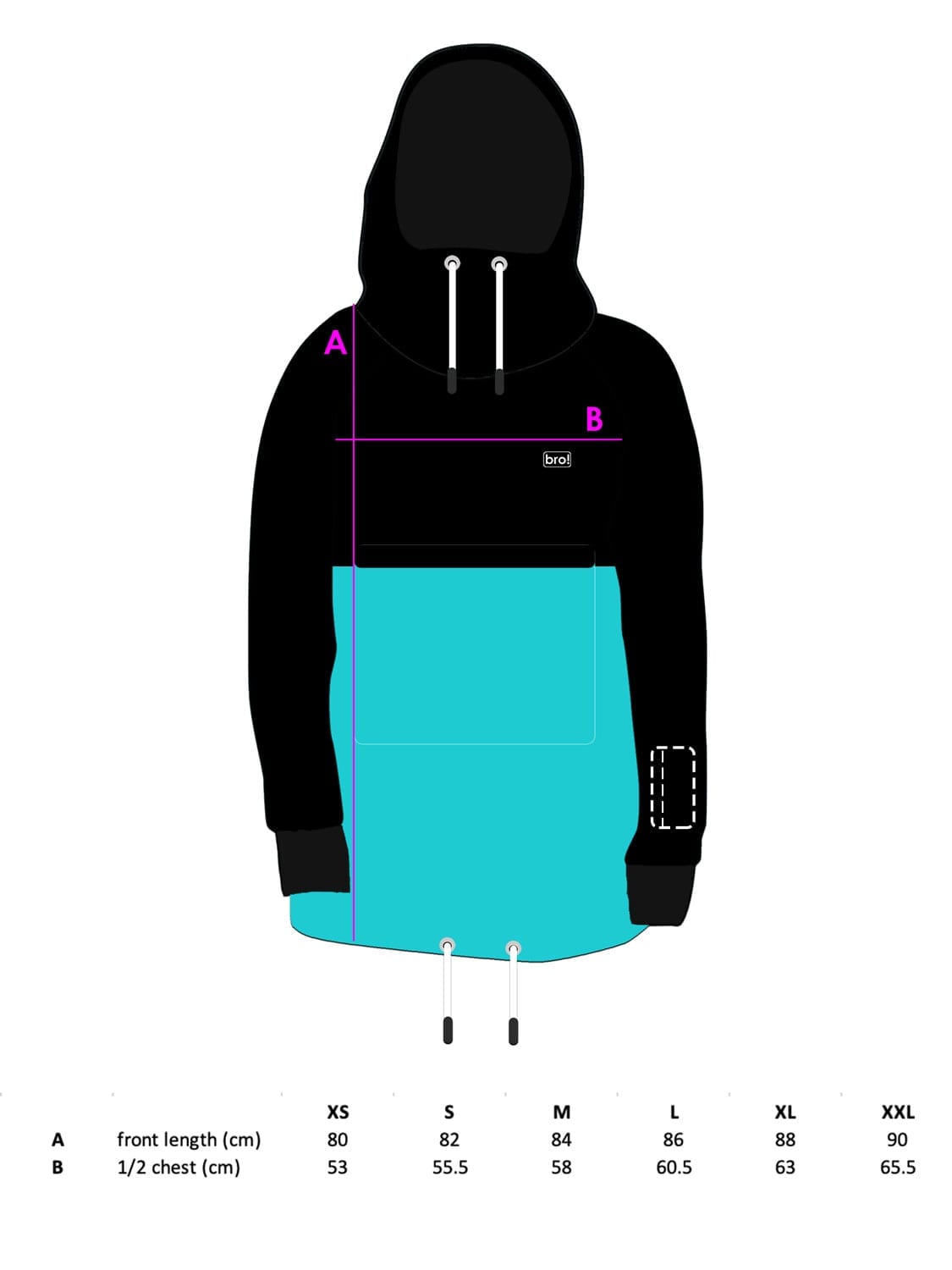 bro! ShredShell hoodie (black-turquoise)