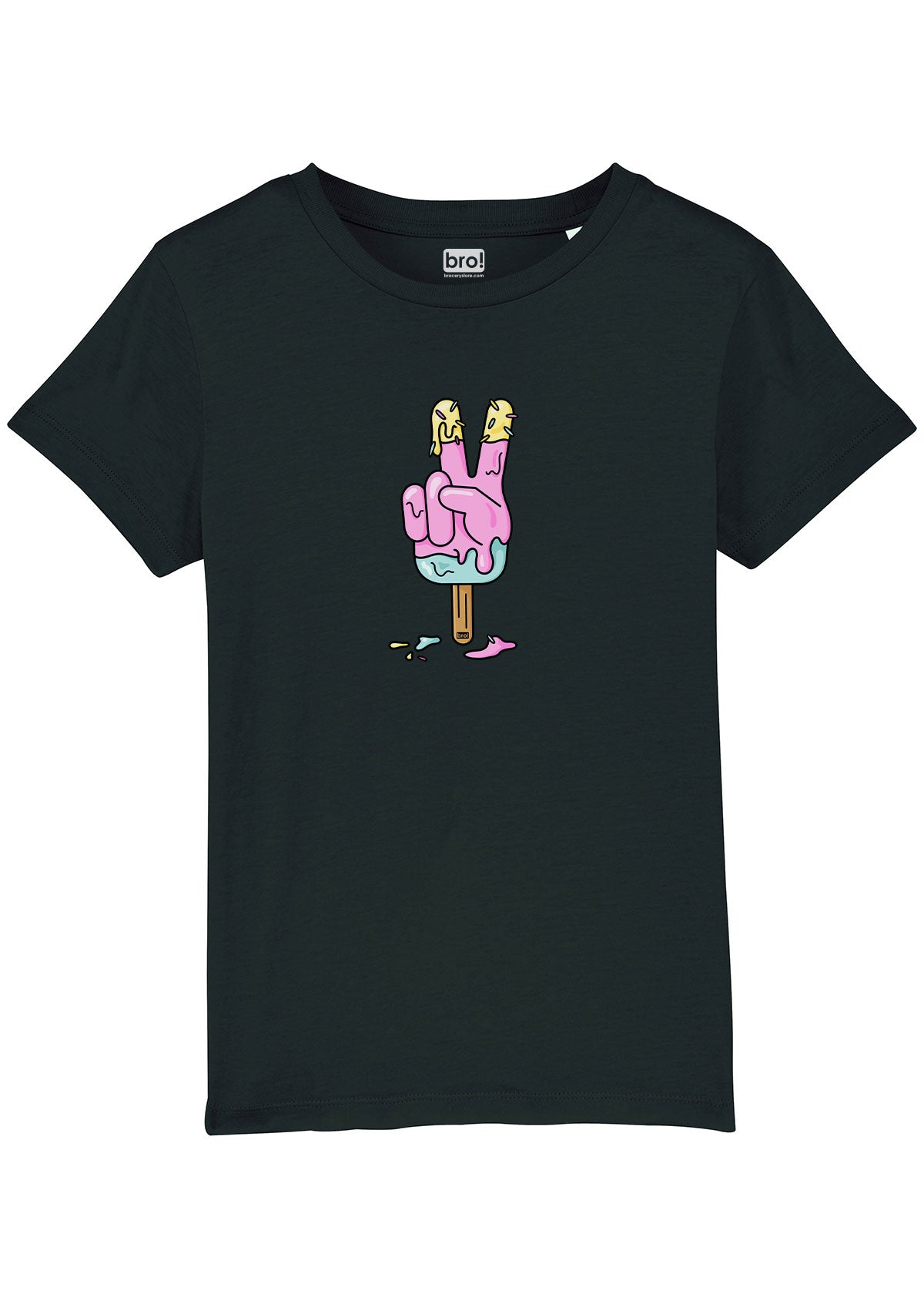 Kids Peace Lolly Tee (Black)