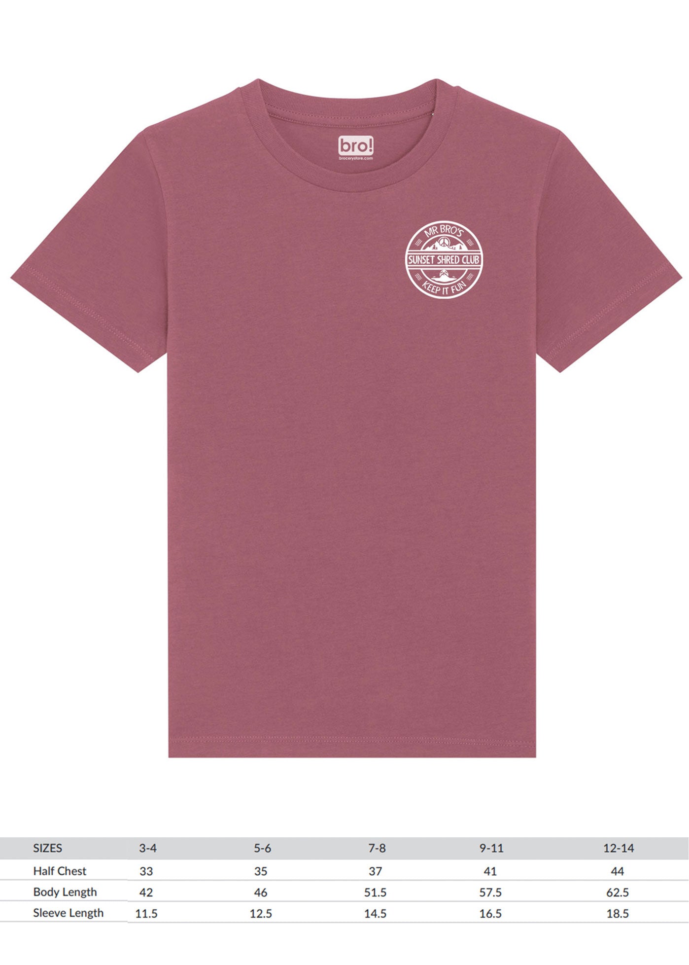 Kids Sunset Shred Club Tee (Faded Red)