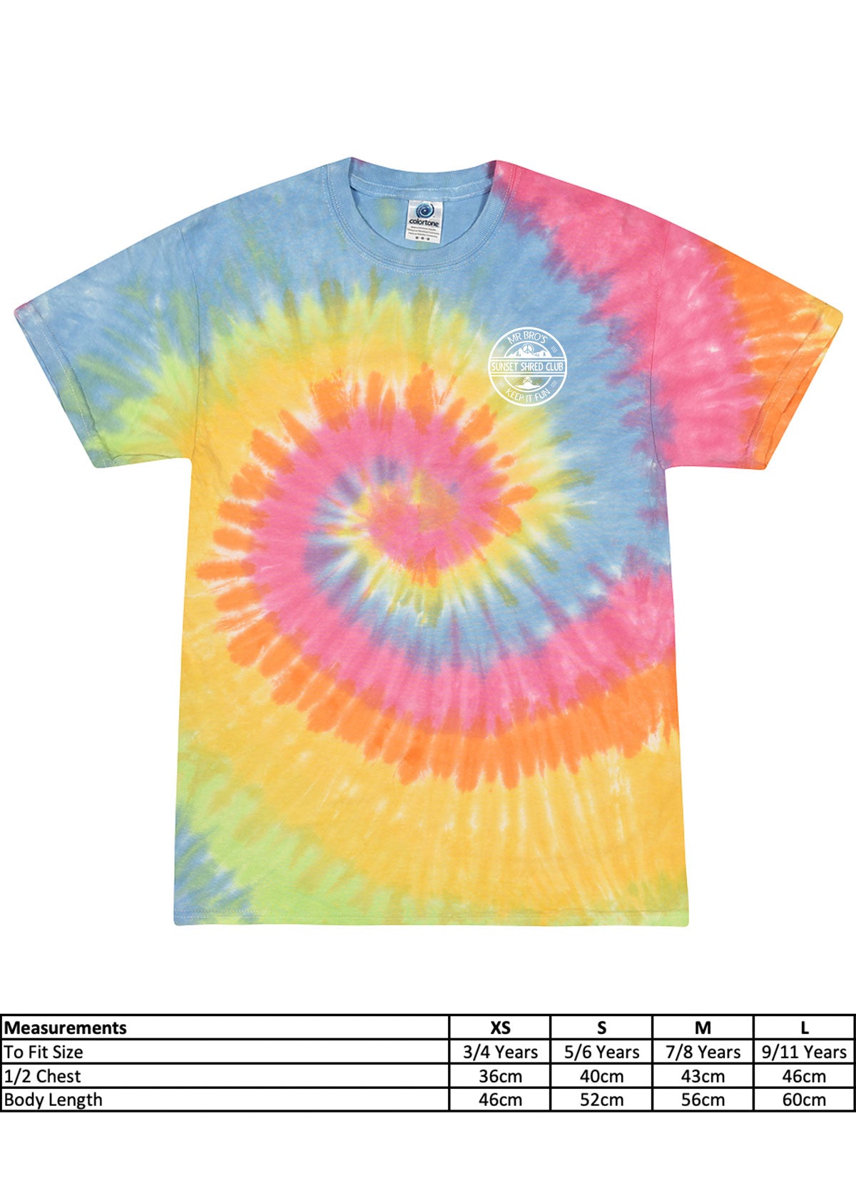 Kids Sunset Shred Club Tee (Tie-Dye)